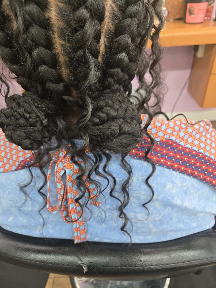 Boho cornrows by Akwaba Hair Braiding